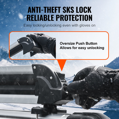 VEVOR Ski Snowboard Roof Rack 31,7&quot; Universal Ski Rack για οροφή αυτοκινήτου με κλειδαριά