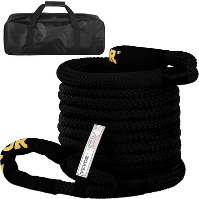 VEVOR 1-1/4&quot; x 31,5&#039; Kinetic Recovery &amp; Tow Rope, 52.300 lbs, Heavy Duty Nylon Double Braided Speed ​​Kinetic Energy, for Truck Off-Road Vehicle ATV UTV, Carry Bag Included, Black