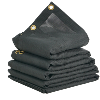 VEVOR Dump Truck Mesh Tarp, 8 x 18 ft, μαύρο κάλυμμα βαρέως τύπου με επίστρωση PVC με διπλή τσέπη 5,5&quot; 18 oz, ορειχάλκινοι δακτύλιοι, ενισχυμένος ιμάντας διπλής βελόνας που εφαρμόζει χειροκίνητο ή σύστημα ηλεκτρικού ανατρεπόμενου φορτηγού