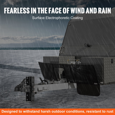 Ρυθμιζόμενος σύνδεσμος ρυμουλκούμενου VEVOR και κιτ βραχίονα καναλιών 5 θέσεων, σφαίρα κοτσαδόρου 2-5/16&quot;, χωρητικότητα 15000 lbs, σύνδεσμος βαρέως τύπου Cast Channel-Mount, για ρυμουλκούμενο τροχόσπιτο, φορτηγό pickup, SUV, Μαύρη επίστρωση