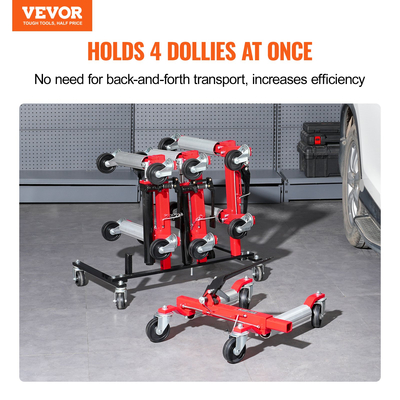 VEVOR Car Dolly Rack Hydraulic Jack Stand Organizer 4-Dolly χωρητικότητας