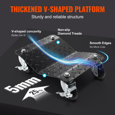 VEVOR Car Dolly Wheel Tire Dolly 4 ΤΕΜ. Heavy Duty Skate Auto Repair Dolly 6000LB