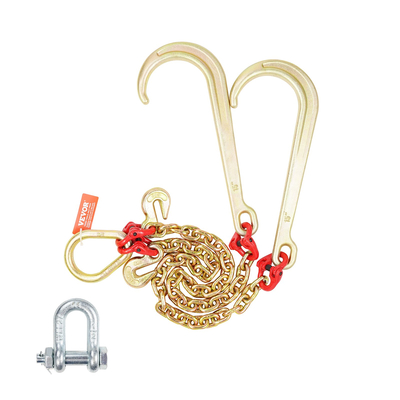 VEVOR 5/16&quot; x 2&#039; G80 Αλυσίδα ρυμούλκησης J Hook V-Chain Bridle Grab Hook Wrecker 10800 lbs