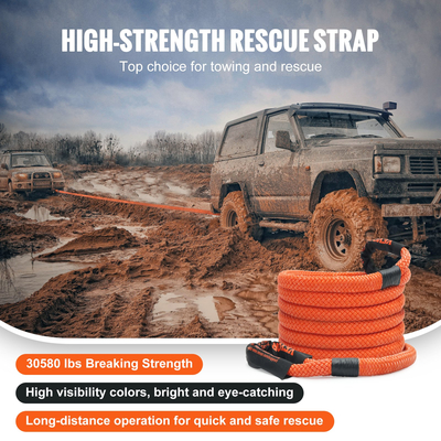 VEVOR 7/8&quot; x 20&#039; Kinetic Recovery Row Row 30.580 lbs, Heavy-Duty Off Road Snatch Strap, Extreme Duty 30% Elasticity Energy Snatch Strap for Jeep Car Truck ATV UTV SUV Tractor