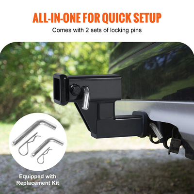 VEVOR Trailer Hitch Riser Tow Adapter Extender για δέκτη 2&quot; με ανύψωση/πτώση 4