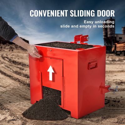 VEVOR Ballast Box 3 Point Κατηγορία 1 Tractor, 800lbs Capacity Hitch Ballast Box, για 2&#039;&#039; Hitch Receiver, Tractor Ballast Box με όγκο 5cu.ft, Ατσάλι βαρέως τύπου, κόκκινο