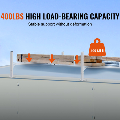 VEVOR Van Roof Ladder Rack, 2 Bars Racks Roof Ladder Racks, 181 kg Χωρητικότητα Rain-Gutter Van Roof Rack, Ρυθμιζόμενο μήκος 1300-2060 mm, Βάση σκάλας Van για Van, Cargo, Trailer