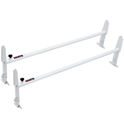 VEVOR Van Roof Ladder Rack, 2 Bar Alloy Steel Ladder Racks, Ρυθμιζόμενο από 1200-2000 mm, Χωρητικότητα 227 kg, Σχάρα οροφής Συμβατό με φορτηγά πλήρους μεγέθους με υδρορροή βροχής, Chevrolet Express, GMC Savana