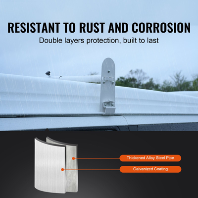 Βάση σκάλας οροφής VEVOR Van, Σχάρες οροφής από κράμα χάλυβα 3 ράβδων, σχάρα οροφής βροχής-υδρορροής χωρητικότητας 340 kg, Ρυθμιζόμενο μήκος 40,2&quot; έως 74,8&quot;, Σχάρα σκάλας Van Συμβατή με Chevrolet Express, GMC Savana κ.λπ.