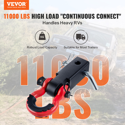 VEVOR 2&quot; Trailer Shackle Hitch Receiver D-Ring Recovery for Truck Jeep 44100 lbs
