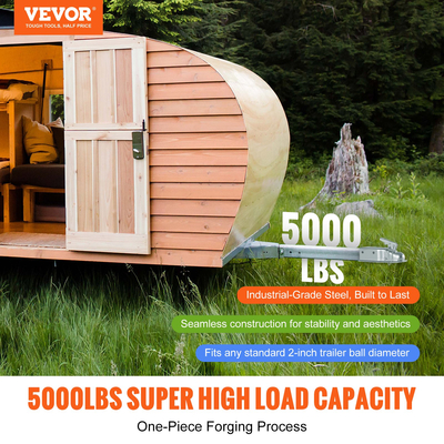 Ευθύς σύνδεσμος ρυμουλκούμενου VEVOR, για σφαίρα κοτσαδόρου 2 ιντσών, κανάλι 3 ιντσών, χωρητικότητα 5000 λίβρες, σύνδεσμος γλώσσας ρυμουλκούμενου βαρέως τύπου, Ιδανικός για ρυμούλκηση Station Wagon, Pickup Trucks, SUV, Ψευδάργυρη επιφάνεια