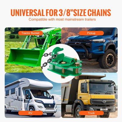 VEVOR 3/8&quot; γάντζοι κάδου τρακτέρ Grade 70 σφυρήλατο ατσάλι 2 πακέτου Γάντζοι αρπάγης πράσινο