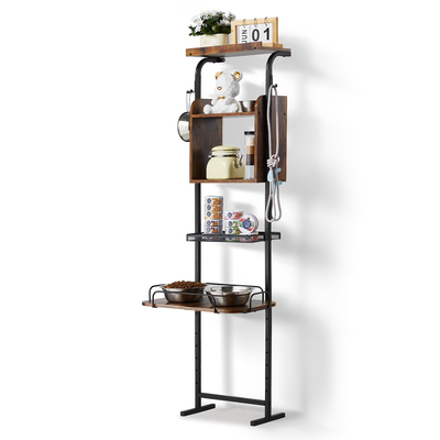 VEVOR Pet Feeding Station with Storage Dog Food &amp; Toy Organizer Raised Dog Bowls