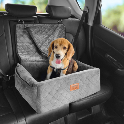 Κάθισμα αυτοκινήτου VEVOR Dog Booster Κάθισμα αυτοκινήτου Κάθισμα κατοικίδιων ζώων για μικρό μεσαίο σκύλο έως 40 λίβρες γκρι