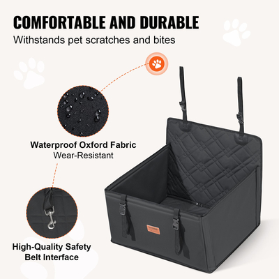 Κάθισμα αυτοκινήτου VEVOR Dog Booster Κάθισμα αυτοκινήτου Κάθισμα κατοικίδιων ζώων για σκύλους SML έως 40 λίβρες Μαύρο