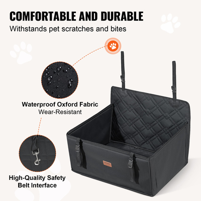 Κάθισμα αυτοκινήτου VEVOR Dog Booster Κάθισμα αυτοκινήτου Κάθισμα κατοικίδιων ζώων για σκύλους SML έως 48,5 λίβρες Μαύρο