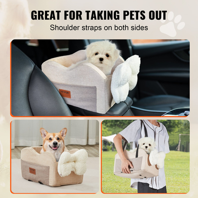 Κεντρική κονσόλα VEVOR Dog Car Seat Dog Booster Seat Car for Small Dog 8 lbs