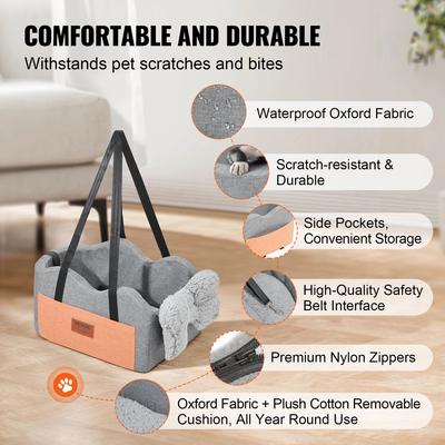 Κεντρική κονσόλα VEVOR Dog Car Seat Dog Booster Car Seat for Small Dog 8 lbs