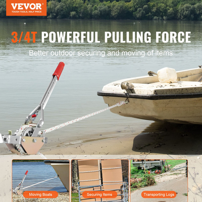 VEVOR Rope Puller, 3/4 Ton (1.653 lbs) Ικανότητα έλξης, με διάμετρο 100&#039; 0,6&quot; Σχοινί, 2 άγκιστρο, Come Along Winch, Βαρέως τύπου καστάνια Power Puller εργαλείο για κινούμενα σκάφη, ασφάλιση αντικειμένων, μεταφορά κορμών