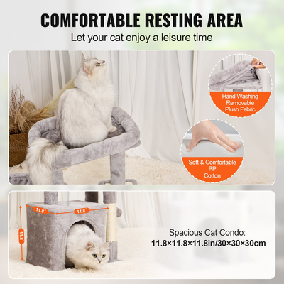 VEVOR Cat Tree 31,4&quot; Cat Tower with Cat Condo Sisal Scratching Post Ανοιχτό γκρι