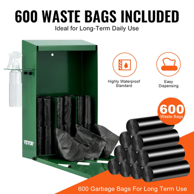 VEVOR Dog Waste Station Bag Dispenser with 600 Bags Lockable Dog Poop Poop Tres
