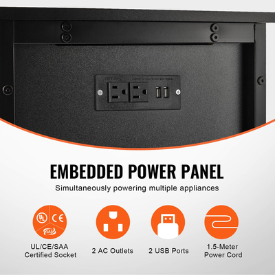 Βάση ενυδρείου VEVOR, Βάση δεξαμενής ψαριών 40 γαλονιών, 36,6 x 18,9 x 31,5 σε ατσάλι και MDF βάση δεξαμενής χελώνας, χωρητικότητα φόρτωσης 335 lbs, βάση ερπετών με ντουλάπι αποθήκευσης και ενσωματωμένο πάνελ ισχύος, μαύρο