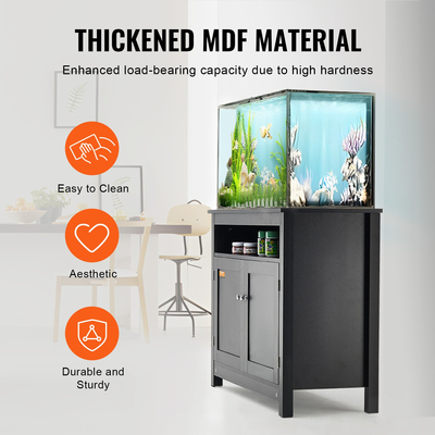 Βάση ενυδρείου VEVOR, Βάση δεξαμενής ψαριών 40 γαλονιών, 36,5 x 15,7 x 30 σε MDF βάση δεξαμενής χελώνας, χωρητικότητα φόρτωσης 335 lbs, βάση δεξαμενής ερπετών με αποθήκευση, ντουλάπι και κιτ υλικού, Μαύρο