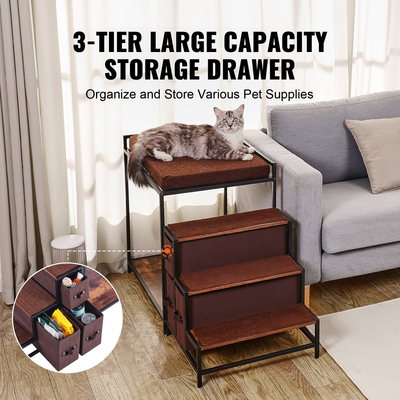 VEVOR Κουκέτα κατοικίδιων για σκύλο/γάτα Πέρκα με παράθυρο με σκάλες Αποθήκευση μεσαίου μεγέθους