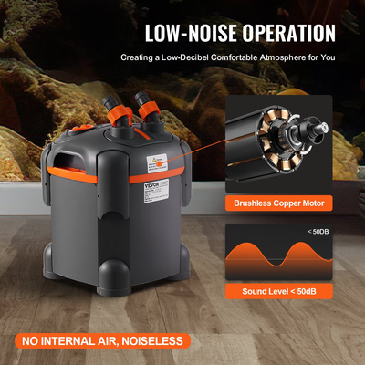 Φίλτρο δοχείου ενυδρείου VEVOR 30 Gallon 8w Λάμπα UV Fish Tank Quiet