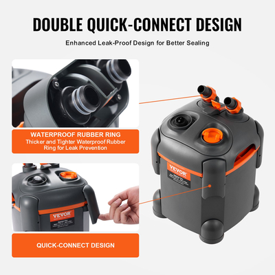 Φίλτρο δοχείου ενυδρείου VEVOR 30 Gallon 8w Λάμπα UV Fish Tank Quiet