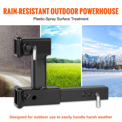 VEVOR Dual Hitch Extension, για 2&quot; Trailer Hitch Receiver, Hitch Adapter Extender σε 10&quot; Max Ρυθμιζόμενο μήκος, 7-1/2&quot; Rise/Drop, 4000 lbs ικανότητα ρυμούλκησης, καρφίτσες κοτσαδόρου, κιτ μπουλονιών και παξιμαδιών περιλαμβάνονται, μαύρο