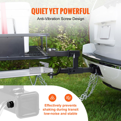 VEVOR Dual Hitch Extension, για 2&quot; Trailer Hitch Receiver, Hitch Adapter Extender σε 10&quot; Max Ρυθμιζόμενο μήκος, 7-1/2&quot; Rise/Drop, 4000 lbs ικανότητα ρυμούλκησης, καρφίτσες κοτσαδόρου, κιτ μπουλονιών και παξιμαδιών περιλαμβάνονται, μαύρο