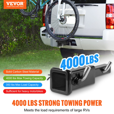 VEVOR Trailer Hitch Extender, 1-1/4&quot; έως 2&quot; Receiver Hitch Adapter, Trailer Hitch Extension Tube Extender, 6&quot; μήκος επέκτασης, 4000 lbs ικανότητα ρυμούλκησης, καρφίτσες, κλιπ, μπουλόνι και παξιμάδι που περιλαμβάνονται, μαύρο