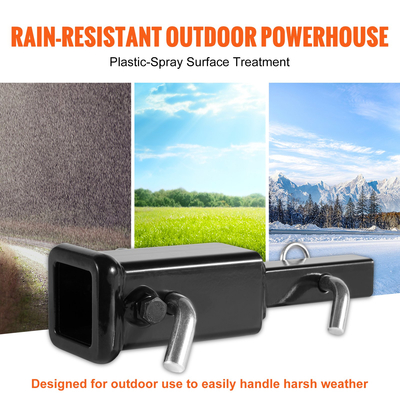 VEVOR Trailer Hitch Extender, 1-1/4&quot; έως 2&quot; Receiver Hitch Adapter, Trailer Hitch Extension Tube Extender, 6&quot; μήκος επέκτασης, 4000 lbs ικανότητα ρυμούλκησης, καρφίτσες, κλιπ, μπουλόνι και παξιμάδι που περιλαμβάνονται, μαύρο