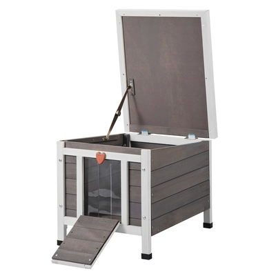 VEVOR Outdoor Cat House Ξύλινο Καταφύγιο Feral Cat με Πτερύγια Πόρτας Οροφής &amp; PVC