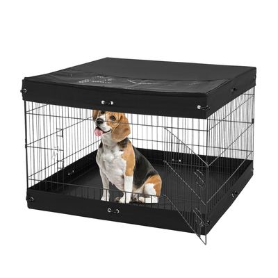VEVOR Dog Παρκοκρέβατο 4 πάνελ Πτυσσόμενο μεταλλικό στυλό γυμναστικής σκύλου με κάλυμμα στο κάτω μέρος