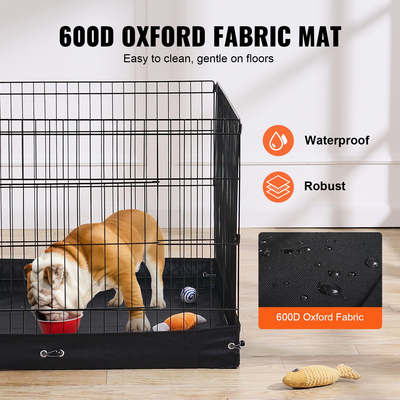 VEVOR Dog Παρκοκρέβατο 4 πάνελ Πτυσσόμενο μεταλλικό στυλό γυμναστικής σκύλου με κάτω μαξιλαράκι 36 in