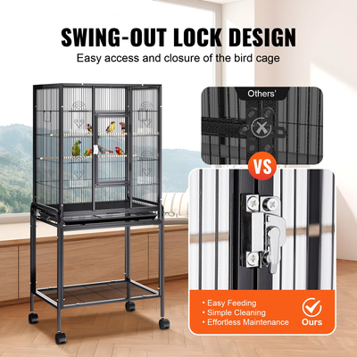 VEVOR 54 ιντσών Standing Large Bird Cage Carbon Steel Flight Bird Cage Rolling