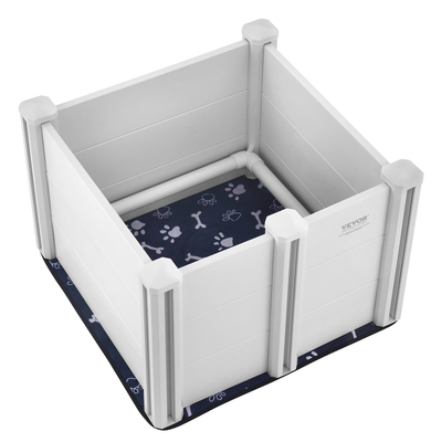 VEVOR Dog Whelping Box 28,3x28,3x18,1 σε PVC με Rails Pee Pad για σκύλους κουτάβια