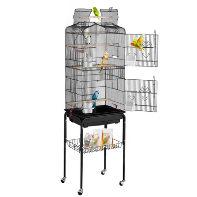 VEVOR Large Bird Cage 62 σε Rolling Metal Parakeet Cage for Cockatiels Parrot