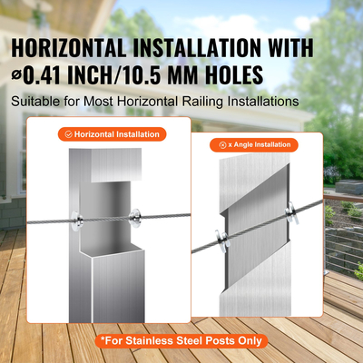 VEVOR 51 Pack κιτ κιγκλιδώματος καλωδίων, μανίκια προστασίας τροχού 3,2 χιλιοστών, δέσμη με μαύρο αόρατο εντατήρα και ακροδέκτη 3,2 χιλιοστών, προστατευτικά καλύμματα θέσης κιγκλιδώματος καλωδίου για οριζόντιο στύλο 0,41 ιντσών