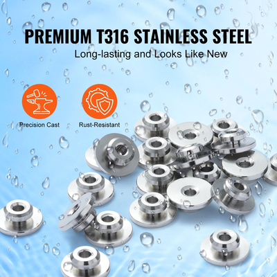 VEVOR 51 Pack κιτ κιγκλιδώματος καλωδίων, μανίκια προστασίας τροχού 3,2 χιλιοστών, δέσμη με μαύρο αόρατο εντατήρα και ακροδέκτη 3,2 χιλιοστών, προστατευτικά καλύμματα θέσης κιγκλιδώματος καλωδίου για οριζόντιο στύλο 0,41 ιντσών