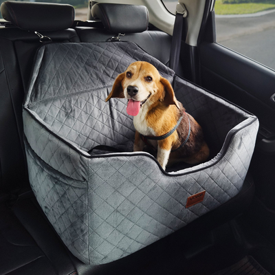 Κάθισμα αυτοκινήτου VEVOR Dog Booster Κάθισμα αυτοκινήτου Κάθισμα κατοικίδιων ζώων για μεσαίου μεγέθους σκύλους έως 55 λίβρες γκρι
