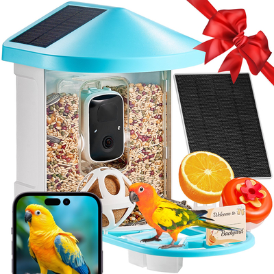 VEVOR Smart Bird Feeder με Camera AI Identify 10000+ Bird Specie Solar-Powered