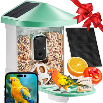 VEVOR Smart Bird Feeder με Camera AI Identify 10000+ Bird Specie Solar-Powered