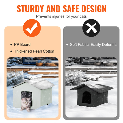 VEVOR Θερμαινόμενο Σπίτι για Γάτες Πτυσσόμενο Στέγασμα Γάτας με Θερμαινόμενο Μαξιλάρι Πράσινη Μέση