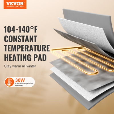 VEVOR Θερμαινόμενο Σπίτι Γάτας Πτυσσόμενο Καταφύγιο Γάτας με Θερμαινόμενο Μαξιλάρι Μπλε Μικρό