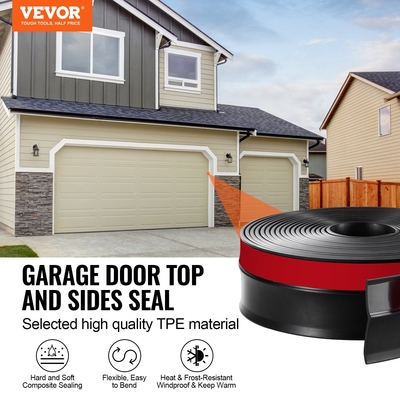 VEVOR Garage Door Top and Sides Seal Strip 20 FT Universal Weather Stripping