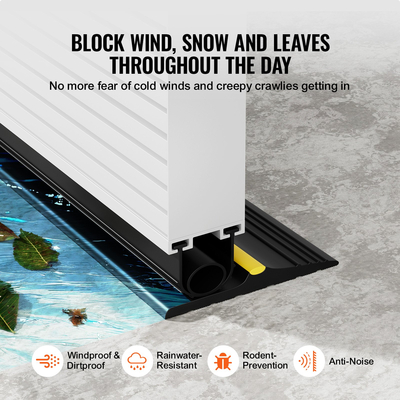 VEVOR Σετ κατώφλι και τσιμούχα γκαραζόπορτας 20 FT Universal αδιάβροχο PVC
