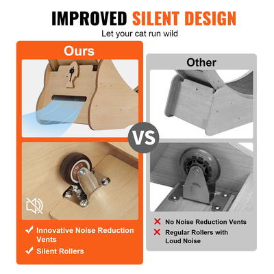 VEVOR Cat Exercise Wheel 43,3&quot; Μεγάλος τροχός διάδρομου για γάτες για γάτες εσωτερικού χώρου κίτρινο
